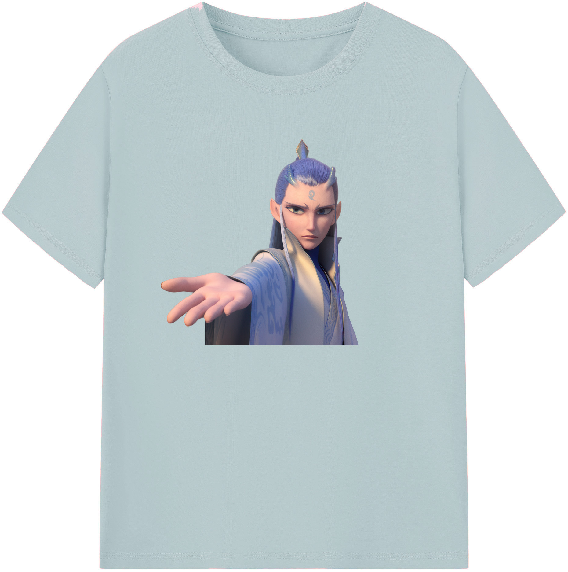 （画像用） Ne Zha 2 ナタ 魔童の大暴れ 綿100％半袖Tシャツ（フロントプリント）
